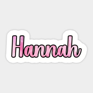 Hannah name pink watercolor Sticker